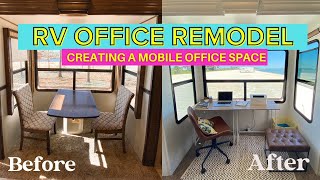 RV Office Renovation  How to create a mobile office space in an RV  Grand Design RV [upl. by Sadirah]