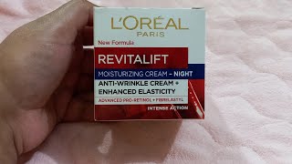 loreal revitalift retinol moisturizing anti wrinkle night cream review [upl. by Socin]