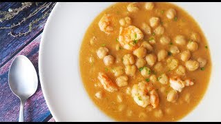 GARBANZOS CON LANGOSTINOS ¡Receta Gourmet Al estilo de Cádiz y Sanlúcar [upl. by Kalvn]