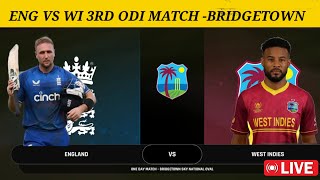 WEST INDIES VS ENGLAND 3RD ODI MATCH BRIDGETOWN 20243RD ONE DAY MATCH ENG VS WI🏆🔥 [upl. by Airyk712]