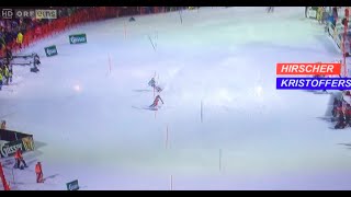 Slalom Schladming 2016 Linienvergleich Marcel Hirscher und Henrik Kristoffersen 2016 HD [upl. by Megen631]