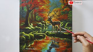 Nature Acrylic Painting on Canvas [upl. by Irem]