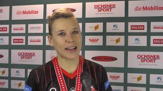 Cupfinals 2018 Interview Desirée Holdener Red Devils MarchHöfe Altendorf [upl. by Dorej]