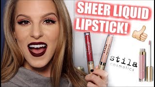 NEW Stila SHEER Liquid Lipstick Swatches amp Review [upl. by Lytle653]