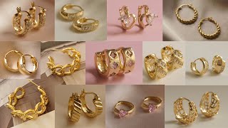 Gold Hoop Earrings Designs 2022 with Weight and price [upl. by Ailimac]