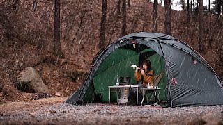 4K solo camping in rain  with a new tent I waited for a year it rained  Hilleberg  Atlas [upl. by Eiramesor]