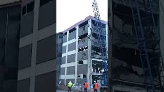 The Astonishing Power of an Excavator Tearing Down a HighRise Building demolition shorts [upl. by Jeffries368]