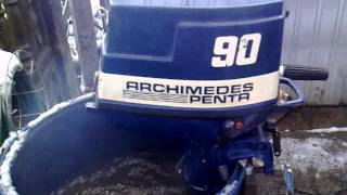 Volvo Penta Archimedes 9 hp outboard motor 1971r 2 stroke dwusuw [upl. by Leone]