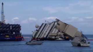 Costa Concordia Parbuckling in 90 Seconds [upl. by Nolek]