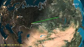 Animación de la caída del meteorito en Rusia [upl. by Keon]