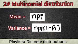 mean and variance of Multinomial distribution  moments of Multinomial distribution  u1 u2 u2 [upl. by Dunston207]