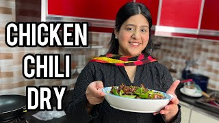 CHICKEN CHILLI DRY RECIPE  EASY ONE PAN STIRFRY RECIPE [upl. by Gnohc494]