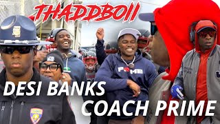 COACH PRIME THADDBOII amp DESI BANKS LEAD JACKSON STATE OUT TO PLAY ALBAMA AampM🔥🏈 thaddboii jsu [upl. by Moreta]