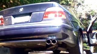 BMW 525i e39 straight pipes exhaust [upl. by Eylhsa]