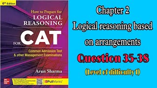 Ques 3538 Chapter 2 Logical reasoning based on arrangements Arun SharmaCAT Logical Reasoning [upl. by Anayad985]