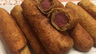 Seasoned Fried Hotdogs in Blankets [upl. by Yokum]