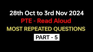 PTE Read Aloud Part5 Nov 2024  Exam Prediction  Read Aloud pte practice with answers pte [upl. by Twelve216]