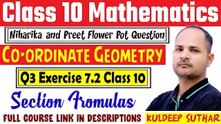 q3 ex 72 class 10 maths Niharika and Preet Flower Pot Question [upl. by Etteloc]