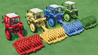 Tractor OF Colors  HUGE ROLLER with Just 3 Wheels Tractors  Farming Simulator 22 [upl. by Jesselyn508]