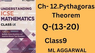 Pythagoras theorem class 9ml aggarwal ex121320 icse math [upl. by Gnilrets]