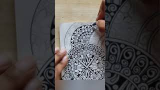 Mandala art pencilmandala basic pattern Zentangle art zendoodlesdesign [upl. by Enirtak]