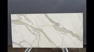 Calacatta Oro Borghini Extra polished 30mm slabs Block no 2834 [upl. by Nesnah]