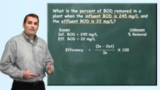 Problem Solved BOD Removal Efficiency Problem  Wastewater Math [upl. by Schweitzer]