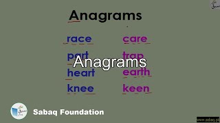 Anagrams English Lecture  Sabaqpk [upl. by Quiteri]