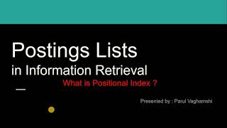 9 Posting List in Index  Information Retrieval [upl. by Huan331]