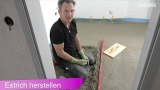 Herstellen von Estrich  make screed  Estrich verlegen DIY  CM  Müller [upl. by Htaras]