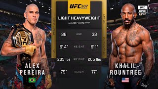 🔴 UFC 307 Alex Pereira vs Khalil Rountree Jr  Full Fight Highlights  Light Heavyweight Title Bout [upl. by Ilesara125]