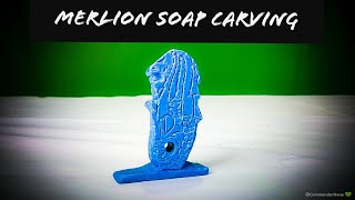 Arts  Merlion soap carving [upl. by Cirederf]