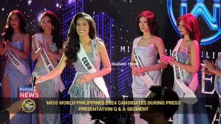 MISS WORLD PHILIPPINES 2024 CANDIDATES QampA SEGMENT DURING PRESS PRESENTATION [upl. by Cleodel]