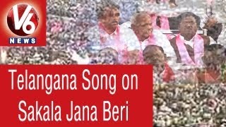 Janani Song on Sakala Jana Beri Sabha  V6 Telangana Song [upl. by Attenol]