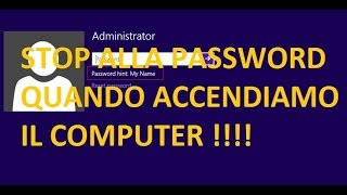 WINDOWS 10 SENZA PASSWORD [upl. by Swain]