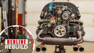 Volkswagen Beetle Aircooled Flatfour Engine Rebuild TimeLapse  Redline Rebuild  S1E7 [upl. by Aihsotan354]