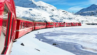 Riding the World’s Most Beautiful Snow Train  Bernina Express  Italy🇮🇹  Switzerland🇨🇭 [upl. by Inohtna]