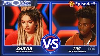 Zhavia vs Tim Johnson Jr performance with Results ampComments The Four S01E05 Ep 5 [upl. by Okuy564]