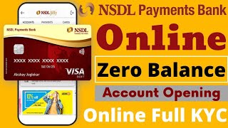 NSDL Payments Bank Online Zero Balance Account Opening  nsdl payment bank account opening online [upl. by Ime]