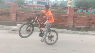 Stunt Showing on the Road by Nitesh Tamang  Cycle Stunt Vlog  Nice stunt attempt 👍👍 Nepali boy [upl. by Enirehtak]