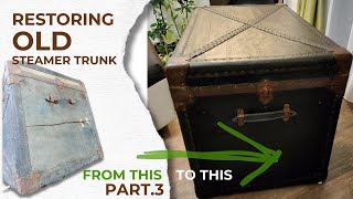 How To Rebuild An Old Steamer Trunk Panels And Handles  Part 3 [upl. by Palma]