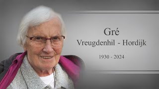 Uitvaartdienst van Gré Vreugdenhil  29 januari 2024 [upl. by Colis]