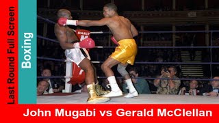 Gerald McClellan vs John Mugabi Widescreen Full Fight amp Knockout Boxing Match Mugabi white trunks [upl. by Grath]