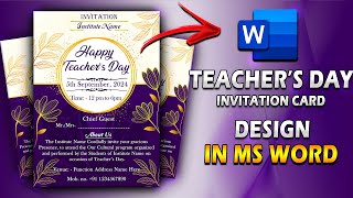 Teachers Day Invitation Design In MS Word detectiveeditxpert [upl. by Sajovich8]