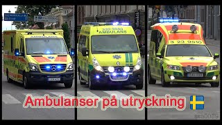 🚑 Ambulanser på utryckning  Swedish ambulances responding [upl. by Eivi]