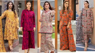 latest printed shirt trouser design  winter allover dress design  branded kurti design 2024 [upl. by Idnam796]