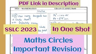 Ch4 Maths CIRCLES Important Revision for SSLC Exam 2023 sslc2023 boardexam rapidrevisionseries [upl. by Son]