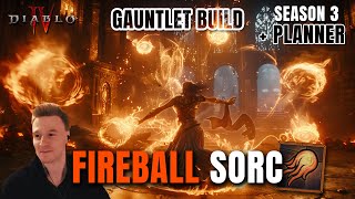 Bouncing Fireball Sorc destroys EVERYTHING Build Guide Season 3  Diablo 4 [upl. by Labors]