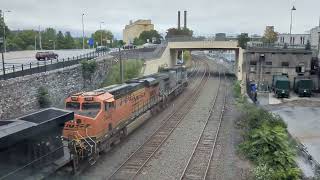 Power Move Norfolk Southern 7612 BNSF 7446 amp KCS Mexico 4570 Hershey Pa [upl. by Isabelita]