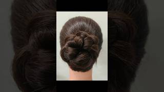 Beautiful messy bun hairstyle 💫hairstyle ytshorts trending bunhairstyle [upl. by Ahsikad]